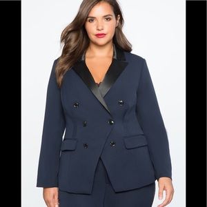 NWT Eloquii Satin Collar Double Breasted Blazer
